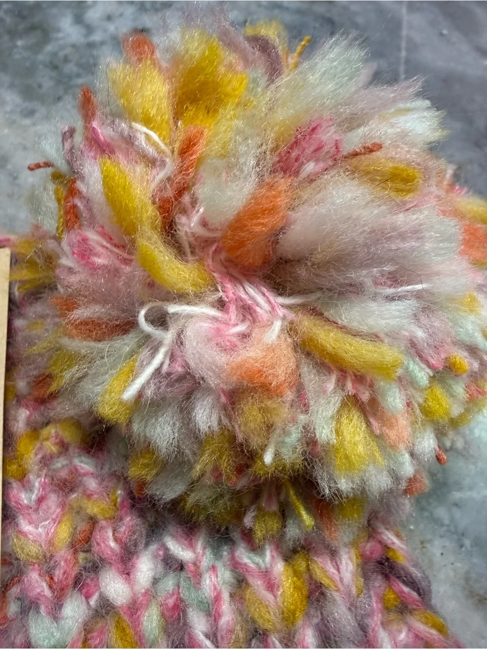 CC Kids Pink Multicolor Pom Pom Beanie